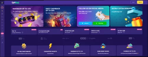 Igobet Casino 100% tot €350 + Gratis Spins Bonus